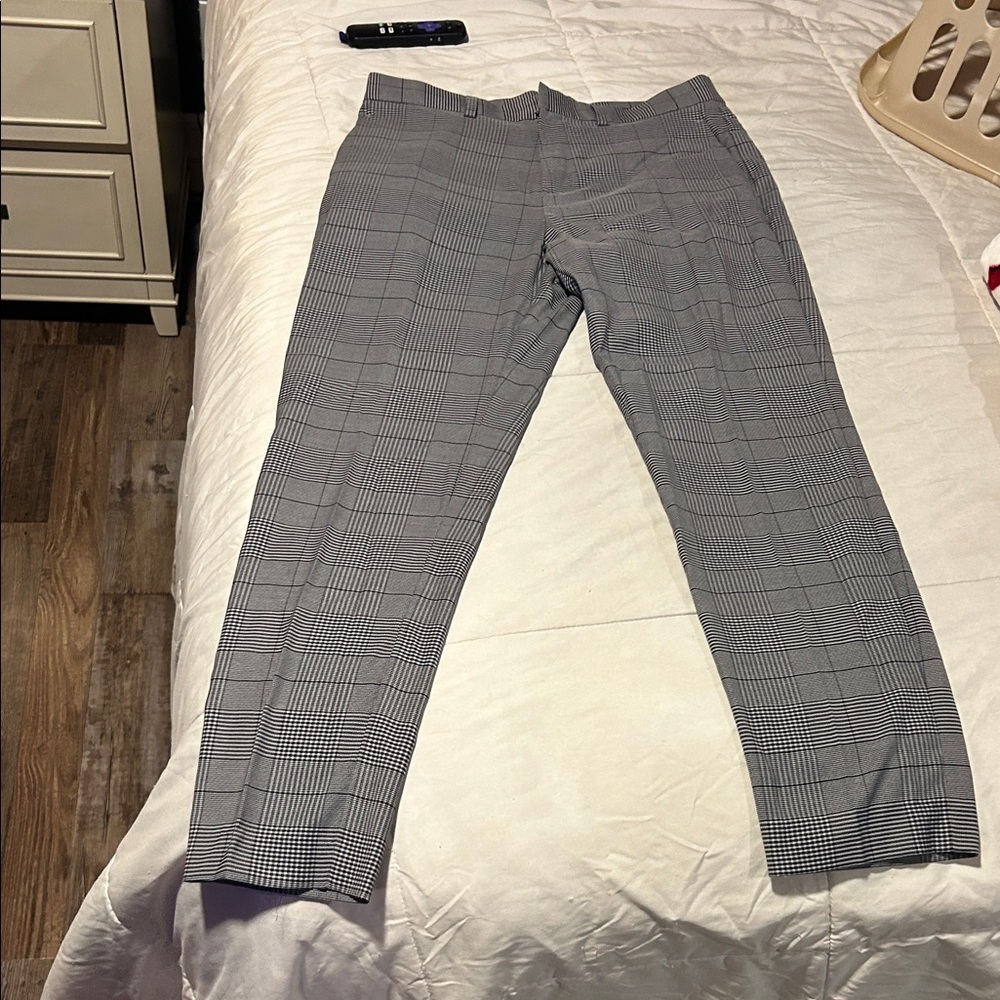 Gray Plaid Men's Pants